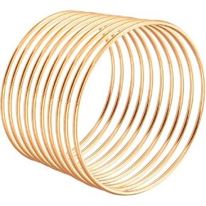 NUOBESTY 10Pcs 3 Inch Metal Rings for Crafts Golden Metal Rings Hoops Macrame Ring Dream Catcher Supplies for DIY Holiday Wedding Table Centerpieces
