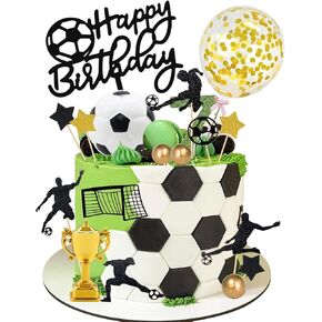 Soccer Cake Topper 29pcs Soccer Ball Player Cake Decorations Soccer Figurine Soccer Birthday Cake Decoration for Men Boy Football Sport Theme Birthday Party Suppplies
