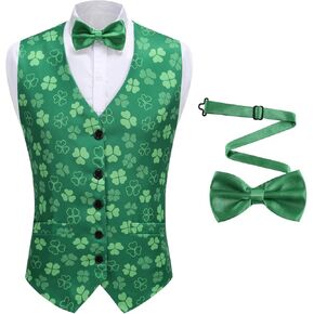 yolsun Men's Mardi Gras Vest 3D-Print Festival Party Holiday Waistcoats Mardi Gras Outfit