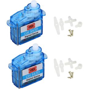 2Pcs Mini Super Light 4.3g GH-S43D Digital Servo Micro Coreless Servo 3.6V-4.8V for Remote Control Aircraft Flight Direction RC Airplane