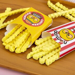 2 Box French Fries Chips Eraser Pencer Erasers Cute Fun Novelty Food Erasers لجوائز الطلاب اللوازم المدرسية الفصول الدراسية