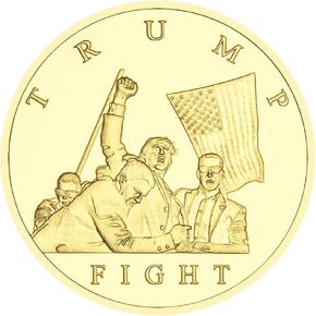 President 2024 Donald Trump Fight Shooting Assassination Coin Gold Never Surrender Badge Collection