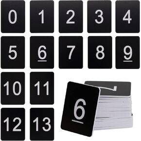StayMax Rectangle Plastic Numbered Tags Number Disc Number Token (0-50, Black)
