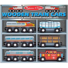 Melissa & Doug Wooden Train Cars Set