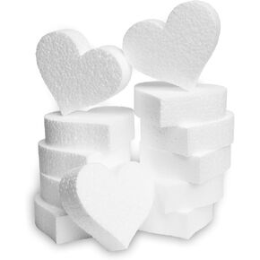 FoamGoods.Co 3-Inch Foam Hearts (12-Pack) USA Made 1-Inch Thick Heart Foam Shapes for Crafts, DIY Projects, Decorations, Arts, Modeling, Sculpting, Valentines, Floral Arrangements, Easy to Cut & Paint