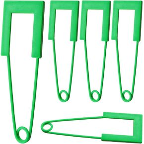 DGZZI 5PCS Square Head Metal Large Pins Green Safety Pins Blanket Pins Rhinestone Pin Buckles Slip-On Jewelry Pin Buckles for Skirts Cardigans Sweaters Crafts Jewelry Making
