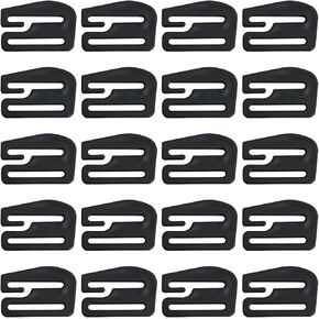 20PCS Multi Functional Open G Hooks Backpack Adjustable Buckle Car Seat Cushion Accessories Accessories Plastic POM 25mm/1in Inner Diameter For Car Coat Hooks Luggage Accessories Black