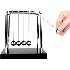 Newton's Cradle Balance Bendulum Ball Newton's Cradle Balance Balls Physics Science Delsession Bendulum الحلي ، كرات البندول المعدنية المصنوعة من قاعدة خشبية وكرة فولاذية