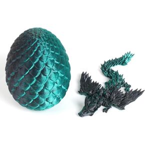 12 in 3D Printed Articulated Dragon Egg – Unique Home and Desk Display, Easter Basket Stuffers