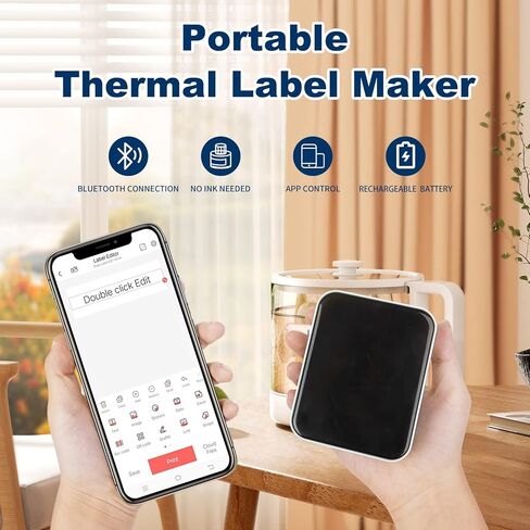 Label Maker Machine with Tape, Portable Thermal Label Printer for Office Home Kitchen Organization, Compatible with iOS, Android in Kuwait