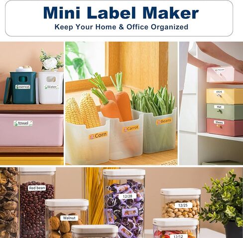 Label Maker Machine with Tape, Portable Thermal Label Printer for Office Home Kitchen Organization, Compatible with iOS, Android in Kuwait