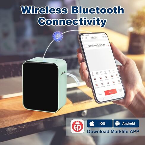 Label Maker Machine with Tape, Portable Thermal Label Printer for Office Home Kitchen Organization, Compatible with iOS, Android in Kuwait
