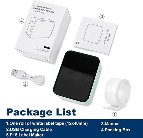 Label Maker Machine with Tape, Portable Thermal Label Printer for Office Home Kitchen Organization, Compatible with iOS, Android in Kuwait