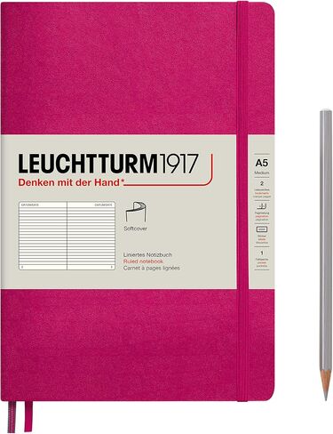 LEUCHTTURM1917 - Notebook Softcover Medium A5-123 Numbered Pages for Writing and Journaling (Dotted, Black) in Saudi Arabia