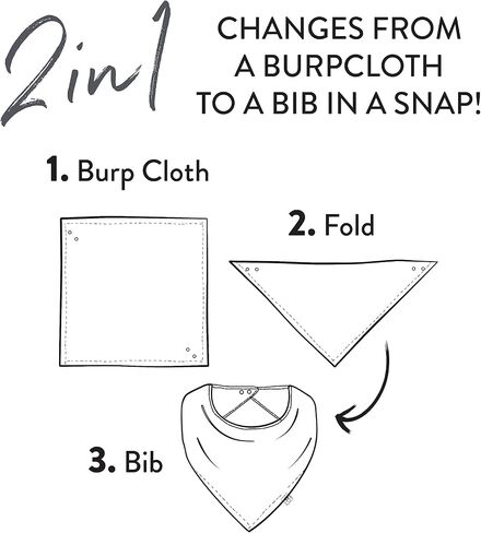 HonestBaby Multipack Reversible Bandana Drool Bibs Burpcloths Adjustable Snaps 100% Organic Cotton (Legacy) in Kuwait