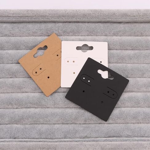 100 pcs kraft paper rering arring arming arring arring stud stud stud stud cards hanging rering rering cards tags jewelry display studs for ear black in Saudi Arabia