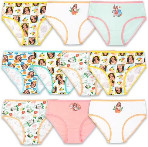 Disney Girls' Moana 100% Combed Cotton Panty Multipacks, Underwear Available in Sizes 2/3t, 4t, 4, 6, 8 in Saudi Arabia