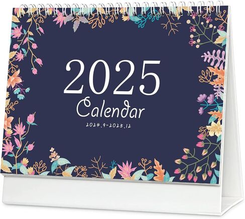 Flip Monthly Desk Calendar September 2024 to December 2025 with Stand, Twin-Wire Binding 8.66" x 7.08", Monthly Planners for Office,School,Family. (White) in Saudi Arabia