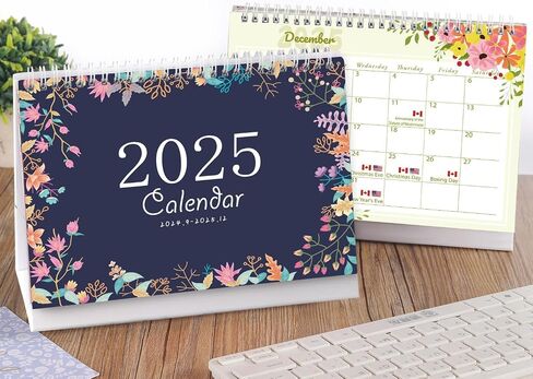 Flip Monthly Desk Calendar September 2024 to December 2025 with Stand, Twin-Wire Binding 8.66" x 7.08", Monthly Planners for Office,School,Family. (White) in Saudi Arabia