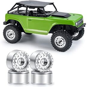 RC-Hub 4Pcs 1.0" Micro Beadlock Wheels 1.0 Wheel Rims for 1/24 Axial SCX24 90081 AXI00001 AXI00002 RC Crawler Car Silver