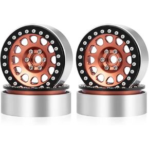 RCLIONS RC 2.2" Beadlock Wheels Aluminum Rims for AXIAL Wraith RR10 TRX4 SCX10 Redcat Gen8 1/10th RC Crawler Truck Car