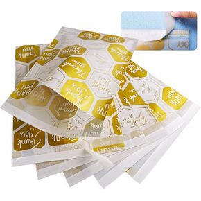 MR FIVE 25 Pcs Gold Thank You Flat Paper Bags,10"x13",Self-adhesive Paper Bags for Shopping, Retail, Merchandise,Crafts,Handmade Goods