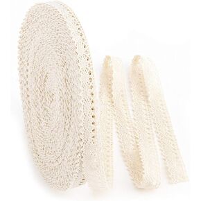 IDONGCAI Beige Delicate Thin Lace Ribbon Lace Trim DIY Sewing Trim for Fabric Garment Accessories DIY Lace Material 0.47'' Wide 25yards/lot (3#)