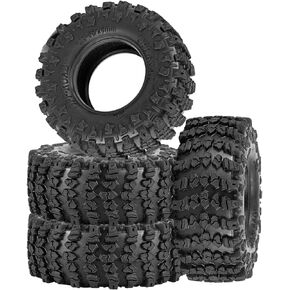 RC 1.3 in Wheels Soft Sticky Rubber Tires for 1/24 1/18 SCX24 TRX4M RC Crawler Car,RC 1.3" Wheels Rubber Tires Fetal Skin (4PCS),Black
