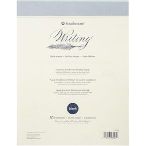 Strathmore Writing Pad Blank 8.5"X11"-50 Sheets 24lb Natural White