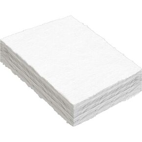 ZAYOUAU 100 Sheets Watercolor Paper, 6 x 8 inch White Cotton Handmade 300 GSM Rough Textured Paper Deckled Edge Paper for Watercolors/Wedding Invitations/Cards/Crafts