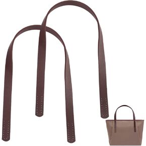 PH PandaHall 2pcs Imitation Leather Bag Strap 24" Sew on Bag Handles 0.7" Wide Shoulder Bag Strap Replacement Bag Straps Handle with Holes for Handbag Purse Wallet Repair Replacement, Coconut Brown