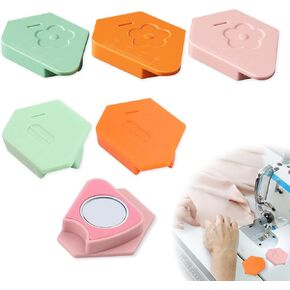 Pcmursal 6 Pack Magnetic Seam Guide for Sewing Machine, 2025 Upgraded Multifunctional Polygonal Hemmer Guide with Scale, Universal Sewing Accessories and Supplies