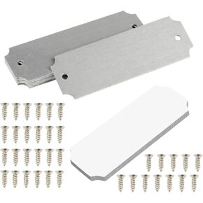 50 Pcs Name Plates Laser Engraved, Plaques Personalized Engraved, Solid Metal Plate, Name Plate for Desk, Personalized Plaque Blank, Custom Name Tag, Laser Engraving Blanks (1'' X 3'') (Silver)