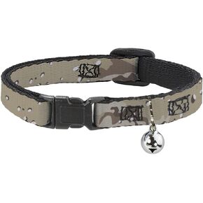 Buckle-Down Cat Collar Breakaway Desert Camo Tans Browns 8 to 12 Inches 0.5 Inch Wide
