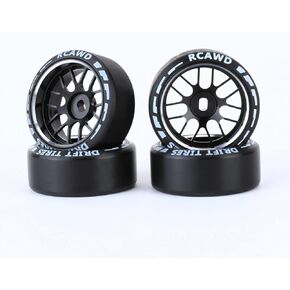 RCAWD Drift Wheel Tire Set for 1/28 Mini-Z AWD AMZ Mini-Q AMR GLA DRZ Mini-D IW04M Wltoys XRX BZ IW05 IW06 Upgrades,No More Glue Parts 27mm Diam Yellow