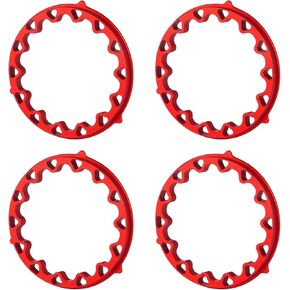 4pcs/set aluminium alloy 1.9 "RC Wheel Inner Beadlock Ring ، 4pcs 1.9 inch inner inner beadlock ring reusable wheels for 1/10 scx10 1.9inch beadlock wheels (Red)