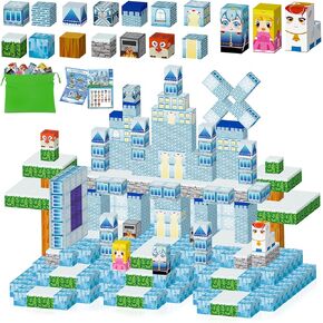 Ludmila 116PCS Magnetic Blocks Building Toys, Build 3D Magnetic Building Blocks Frozen Castle Set for Kids Ages 3+, Magnetic Blocks STEM Sensory Educational Birthday Gifts Construction Toys
