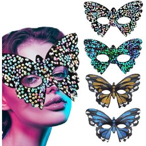 Butterfly Masquerade Mask Mardi Gras Mask Halloween Sequin Eye Half Masks Accessoris Carnival Party for Women and Girl