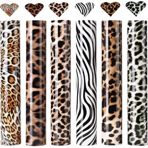 فينيل نقل حرارة الفهد ، 6 أوراق حزمة HTV ، الفينيل على الحديد ، 12 "× 10" Cheetah طباعة صفائح الفينيل HTV لزخرفة تي شيرت ومواد حرفية DIY in Kuwait