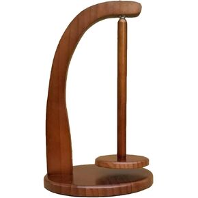 Wooden Magnetic Yarn Holder for Knitting and Crocheting, Rotating Pendulum Yarn Ball Dispenser Stand, Yarn Holder Spinner,Crochet Gift for Knitting Lovers (Walnut Color)