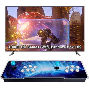 10000 Games 3D Pandora Box 18S Pro Arcade Game Console,WiFi Function Retro Video Game Machine for Home TV,1280x720 HD Output,Search/Save/Hide/Pause Games,Support 4 Players.(10000 Games+WiFi)