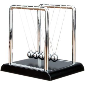 Newtons Cradle Balance Balls,Desk Toys, Physics Science Newtons Cradle Pendulum Balls Physics Toys Stress Relieving Desktop Toys (Medium Size)