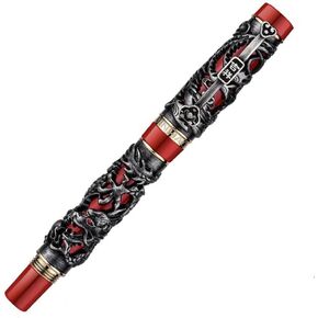 Jinhao Dragon Phoenix Rollerball Pen خمر نحت المعادن قلم ثقيل لتوقيع الخط