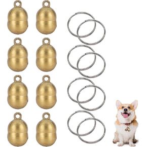 8PCS Copper Bells for Small Dog Collar,Extra Loud Dog Collar Bells,Small Mini Brass Collar Bell,Loud Copper Bells,for Pet Tracking and Anti-Lost Training,with 8PCS Steel Ring