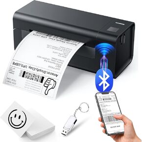 Thermal-Shipping-Label-Printer-Bluetooth- Thermal Label Printer Small Business 4x6-Compatible with Android&iPhone&iWindows, Desktop Printer Labels Maker for Ebay,Amazon,Shopify, USPS