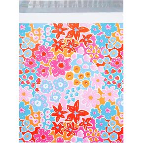 POLYSELLS 100pcs 10x13 Inches Poly Mailers Waterproof & Tear Resistant Mailing Envelopes, Cute Small Business Bags for Clothes, Gifts - Flowers