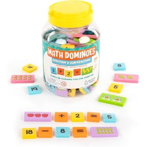 Educational Insights Math Dominoes Addition & Subtraction - Includes 60 Symbol & 40 Picture Dominoes, Gift for Ages 3+