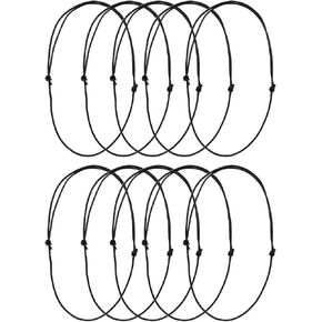 Set of 10 Adjustable Leathers Cords Necklace Rope Black Choker Necklace Cords Jewelry Findings for DIY Jewelry Making, Beading Cords and Threads, Beading Supplies