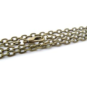 CleverDelights 3x4mm Cable Chain Necklaces - Antique Bronze Color - 10 Pack - 24 Inch Length - Bulk Chains