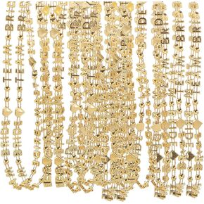 Fun Express Gold Team Bride Bead Necklaces - Bulk set of 24 - Bachelorette Party Jewelry and Bride Tribe Supplies